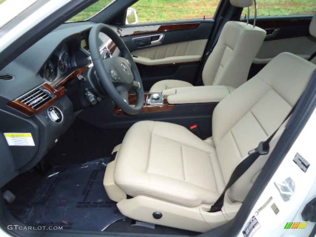 Almond/Black Interior 2012 Mercedes-Benz E 350 4Matic Sedan Photo #62528177