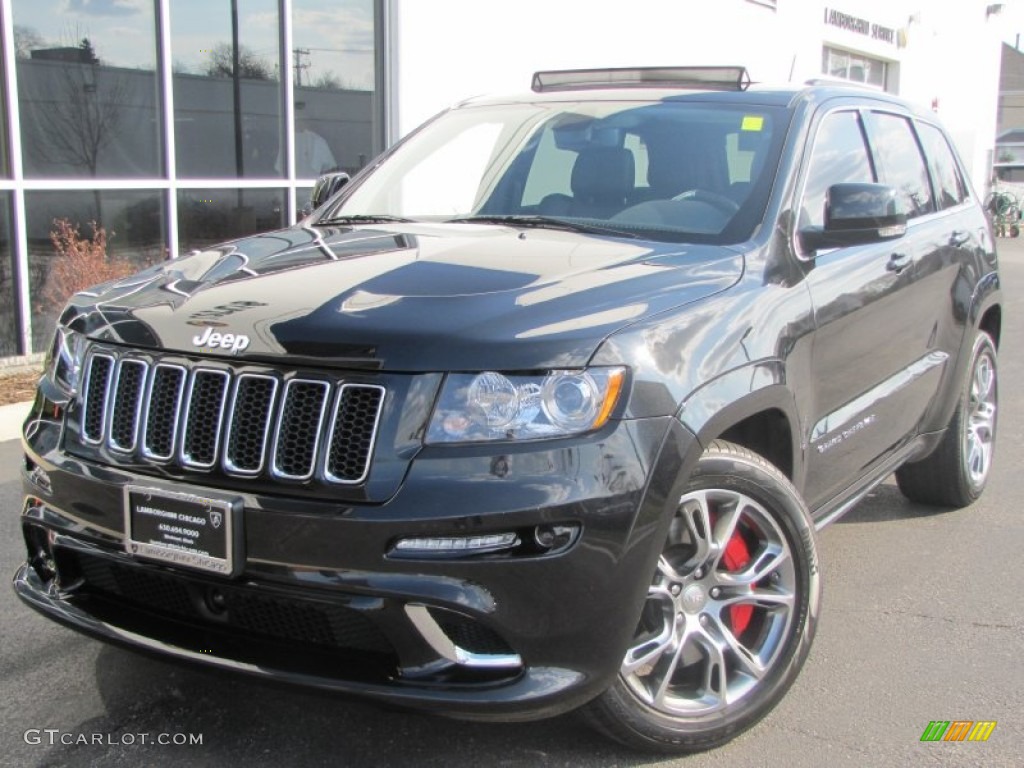 Brilliant Black Crystal Pearl 2012 Jeep Grand Cherokee SRT8 4x4 Exterior Photo #62529386