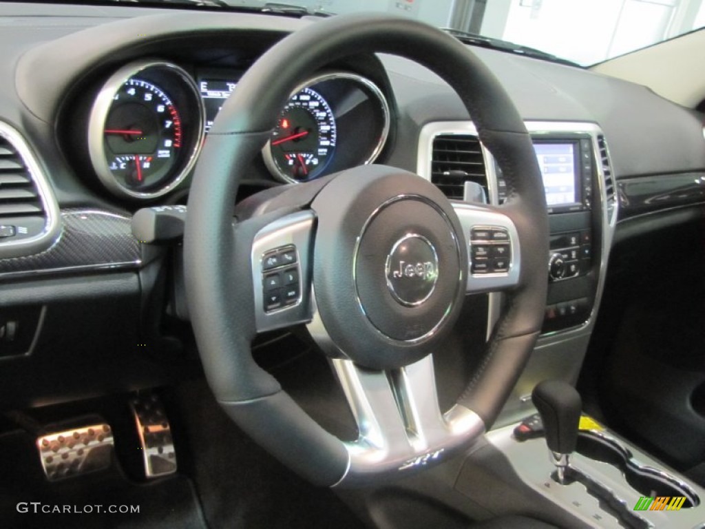 2012 Jeep Grand Cherokee SRT8 4x4 SRT Black Steering Wheel Photo #62529443