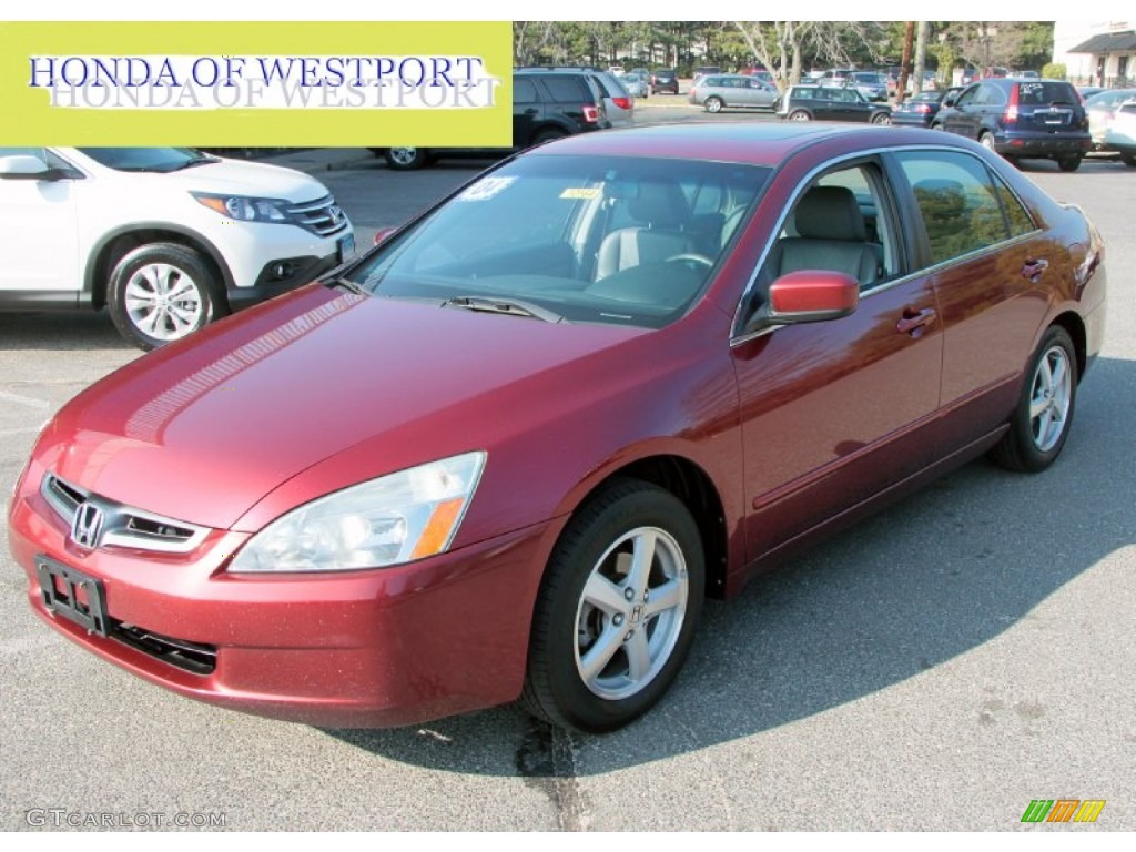 2004 Accord EX-L Sedan - Redondo Red Pearl / Gray photo #1