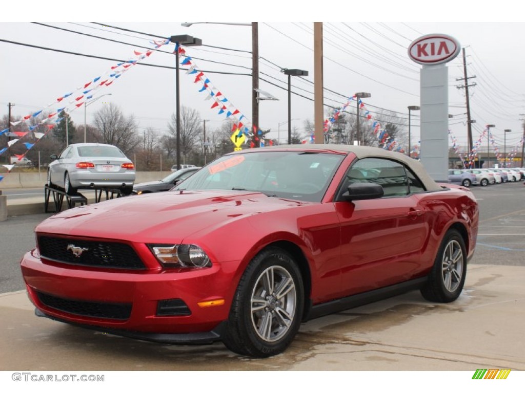 2011 Mustang V6 Premium Convertible - Red Candy Metallic / Stone photo #1