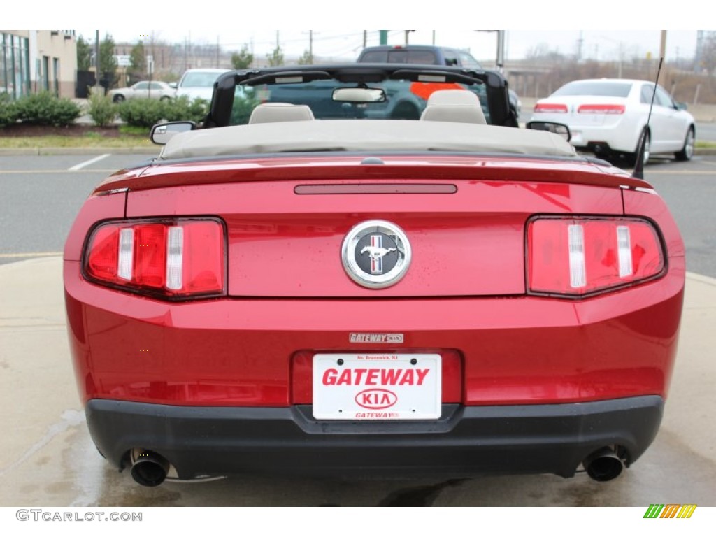 2011 Mustang V6 Premium Convertible - Red Candy Metallic / Stone photo #6