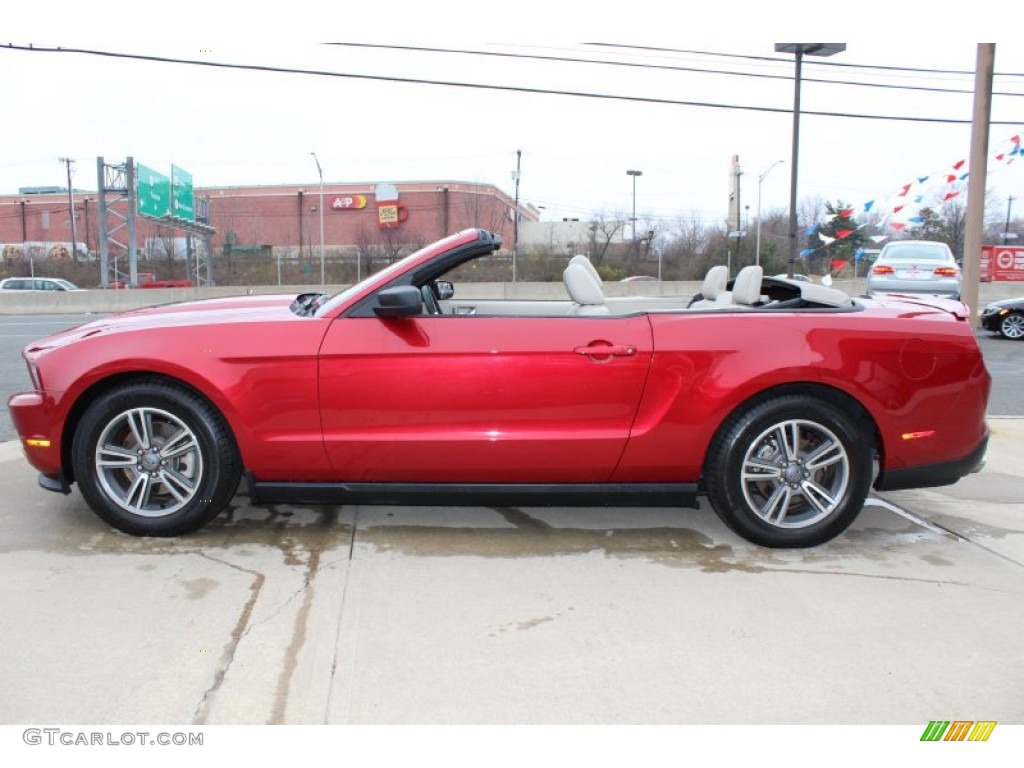 2011 Mustang V6 Premium Convertible - Red Candy Metallic / Stone photo #8