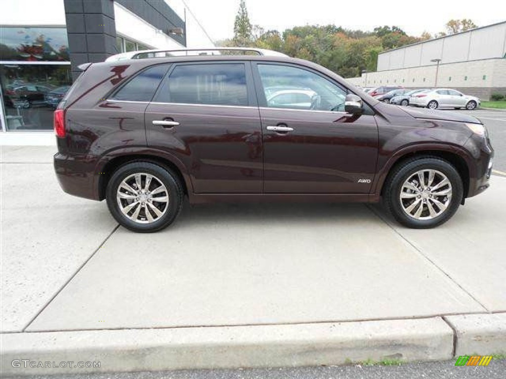 2012 Sorento SX V6 AWD - Dark Cherry / Black photo #5