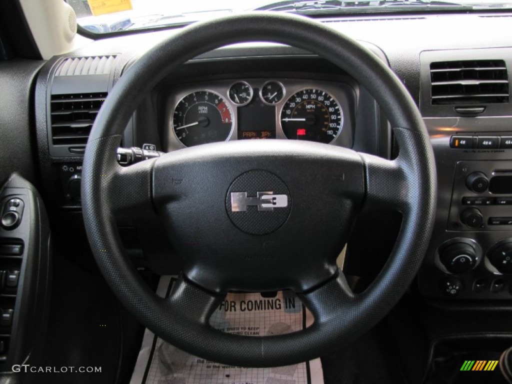2009 Hummer H3 Standard H3 Model Ebony/Pewter Steering Wheel Photo #62535494