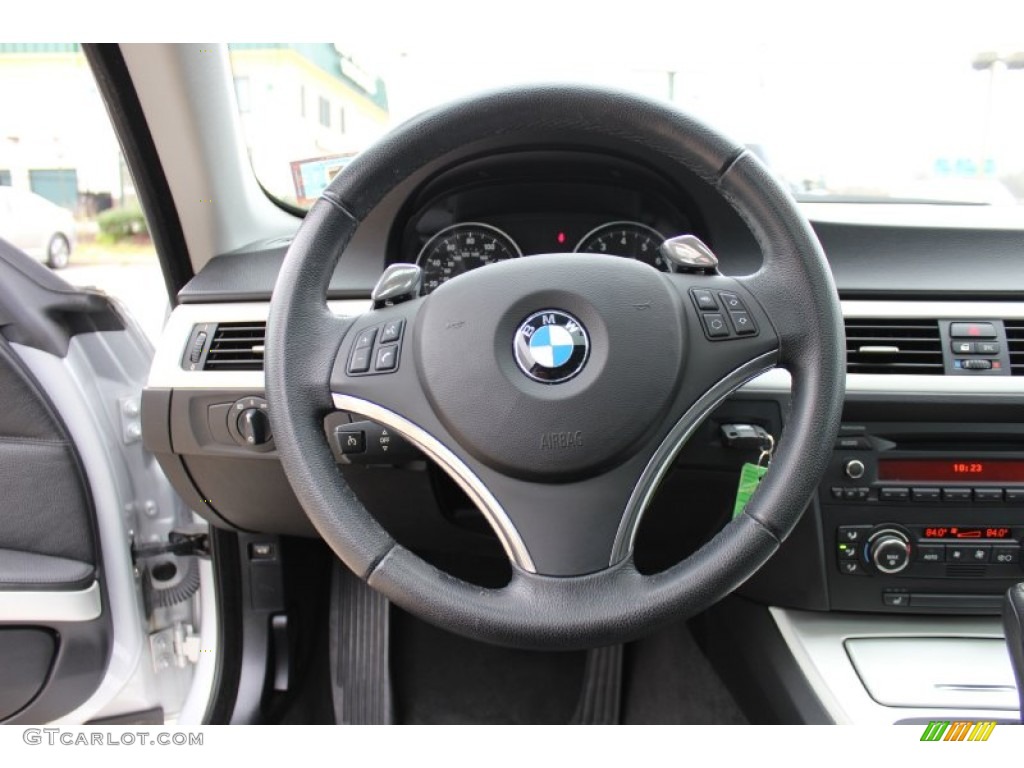 2007 BMW 3 Series 335i Coupe Black Steering Wheel Photo #62536517