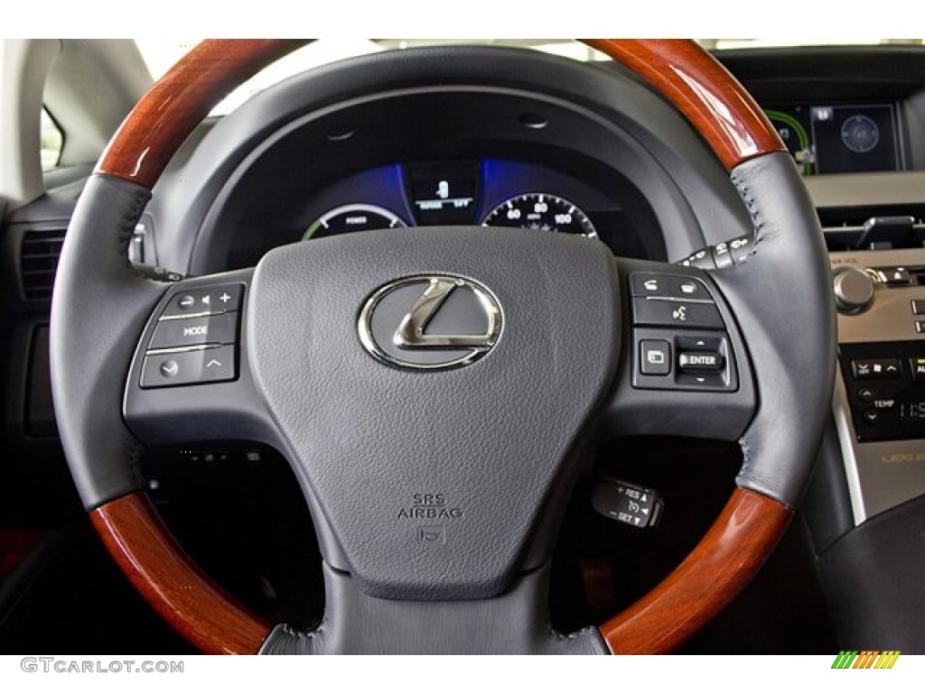 2011 Lexus RX 450h Hybrid Black Steering Wheel Photo #62538148