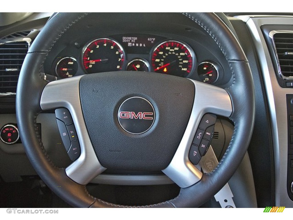 2011 GMC Acadia SLT Light Titanium Steering Wheel Photo #62539600
