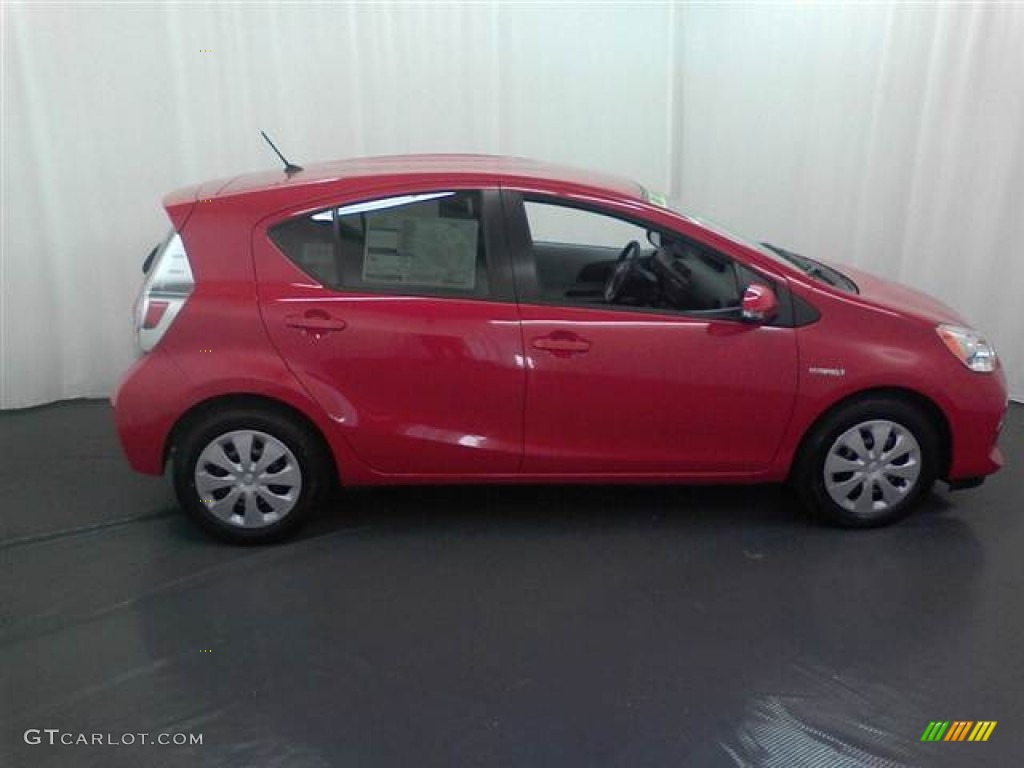 2012 Prius c Hybrid One - Absolutely Red / Gray photo #4