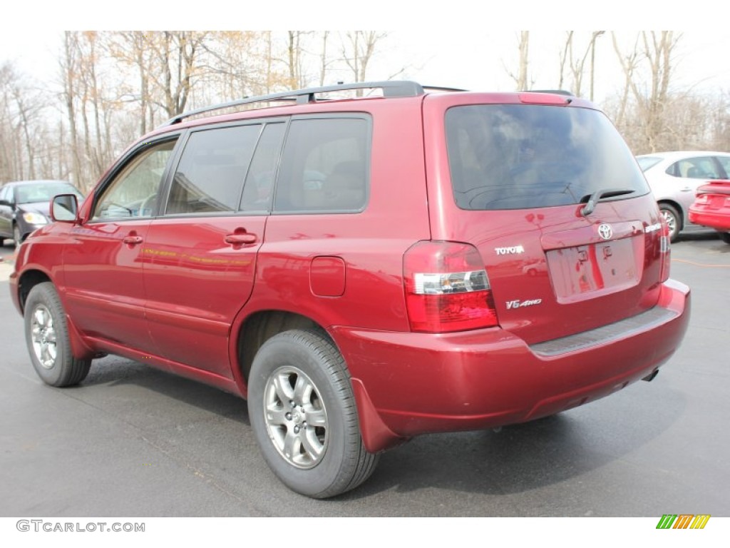 2007 Highlander V6 4WD - Salsa Red Pearl / Ivory Beige photo #2