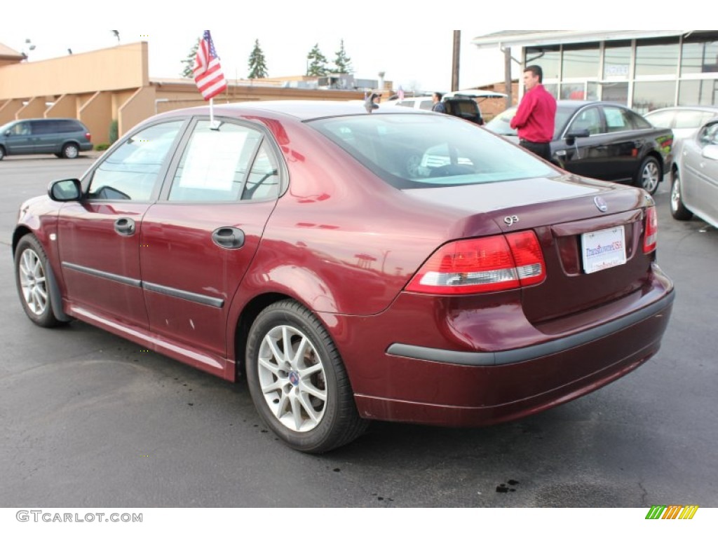 2003 9-3 Linear Sport Sedan - Merlot Red Metallic / Charcoal Grey photo #2