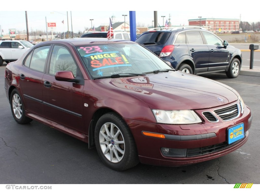 2003 9-3 Linear Sport Sedan - Merlot Red Metallic / Charcoal Grey photo #19