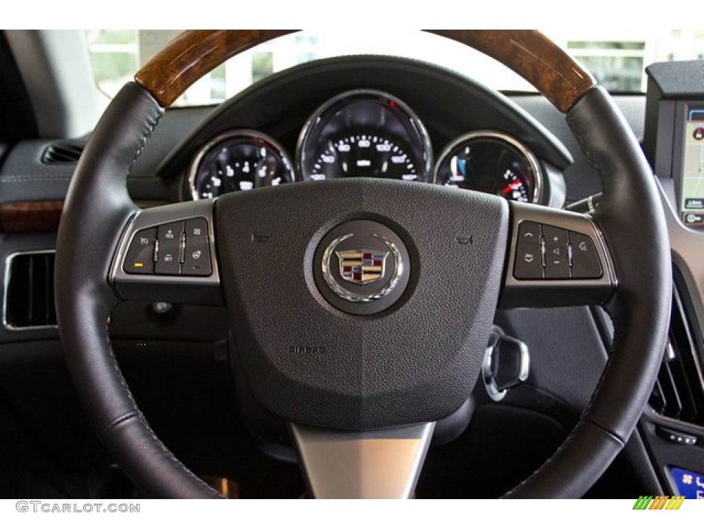 2012 Cadillac CTS 4 3.6 AWD Sedan Ebony/Ebony Steering Wheel Photo #62543728
