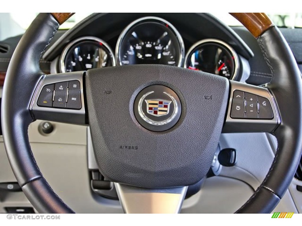 2011 Cadillac CTS 3.0 Sport Wagon Light Titanium/Ebony Steering Wheel Photo #62545351