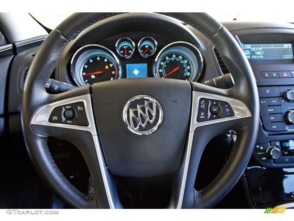 2011 Buick Regal CXL Ebony Steering Wheel Photo #62546052