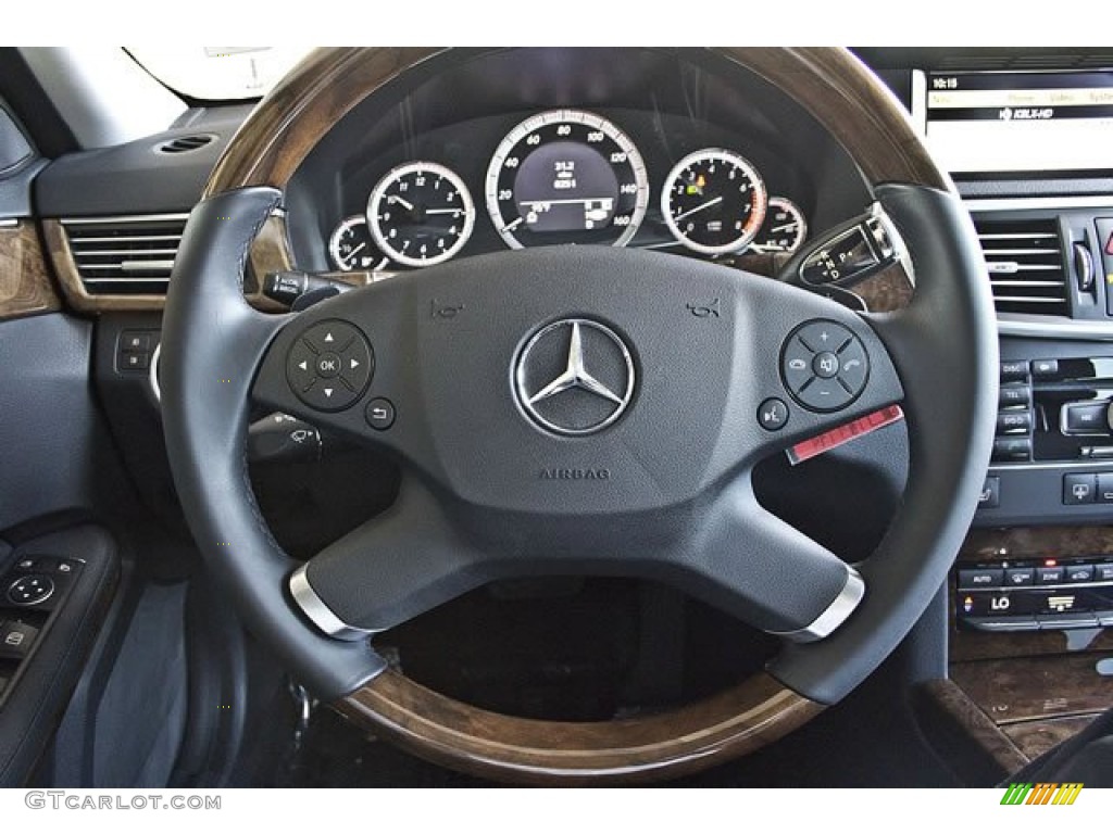 2011 Mercedes-Benz E 350 Sedan Black Steering Wheel Photo #62546293