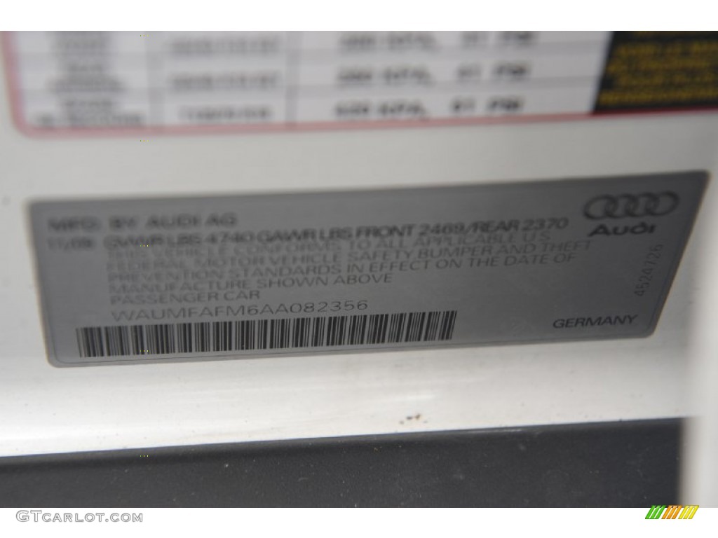 2010 A3 2.0 TFSI quattro - Ibis White / Black photo #8