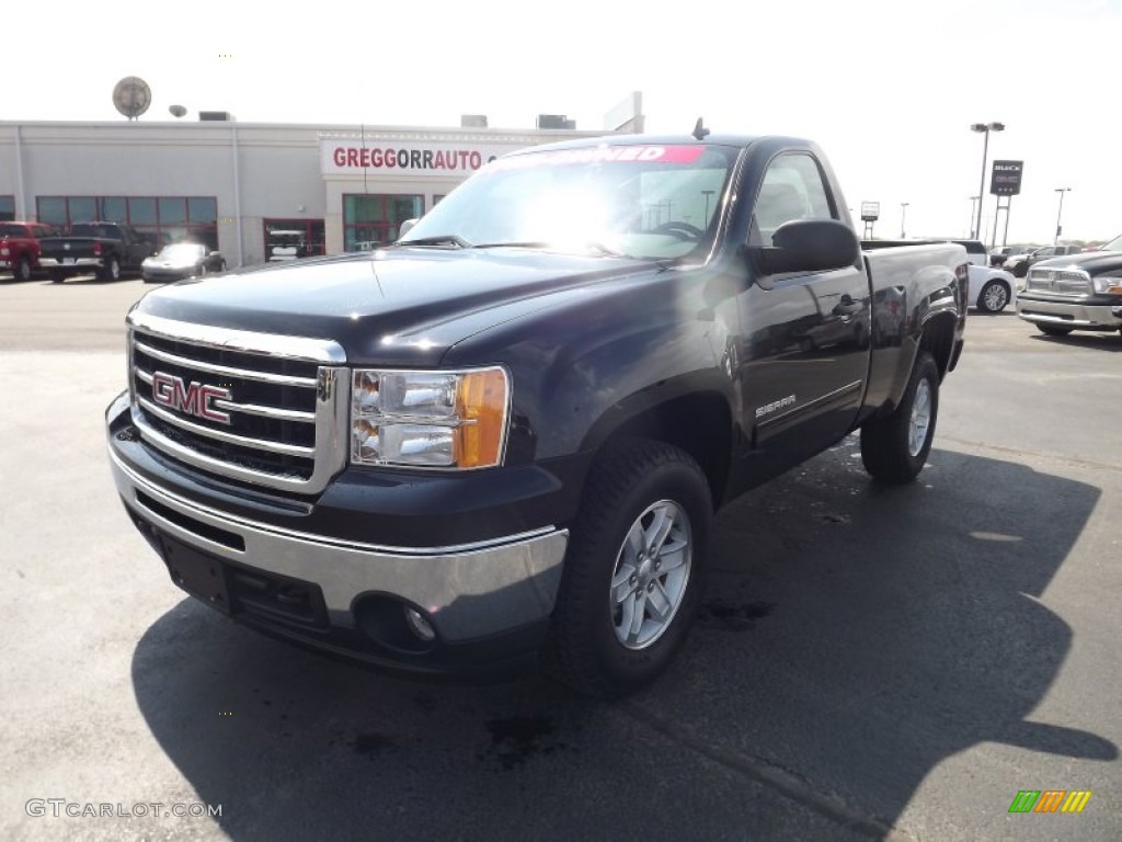 2012 Sierra 1500 SLE Regular Cab 4x4 - Onyx Black / Ebony photo #1