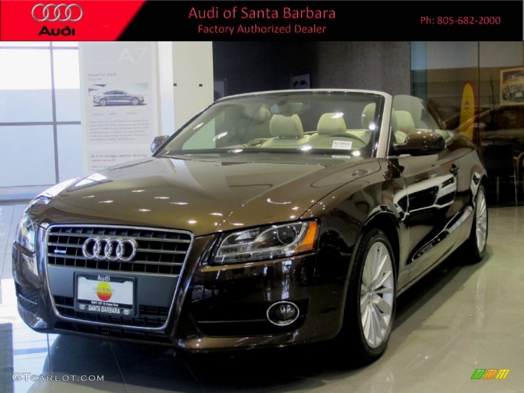 2012 A5 2.0T quattro Cabriolet - Teak Brown Metallic / Linen Beige photo #1