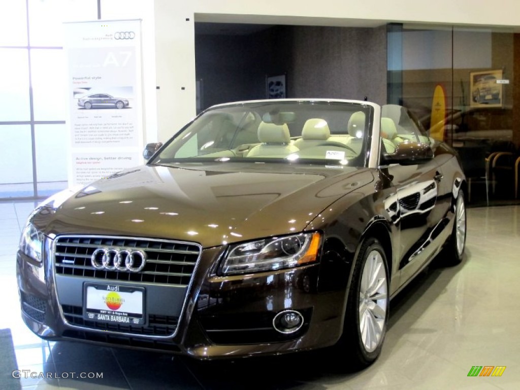 2012 A5 2.0T quattro Cabriolet - Teak Brown Metallic / Linen Beige photo #2