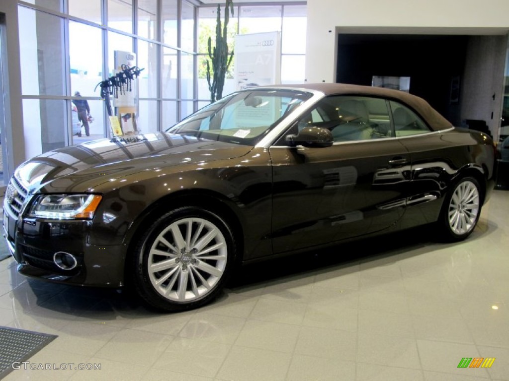 Teak Brown Metallic 2012 Audi A5 2.0T quattro Cabriolet Exterior Photo #62549167