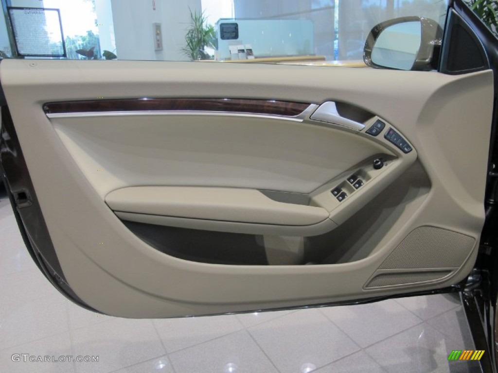 2012 Audi A5 2.0T quattro Cabriolet Linen Beige Door Panel Photo #62549233