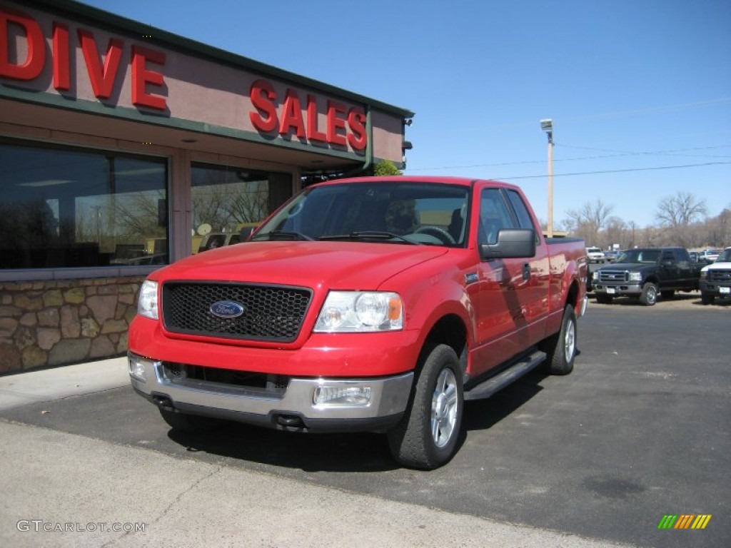 2004 F150 XLT SuperCab 4x4 - Bright Red / Dark Flint photo #1