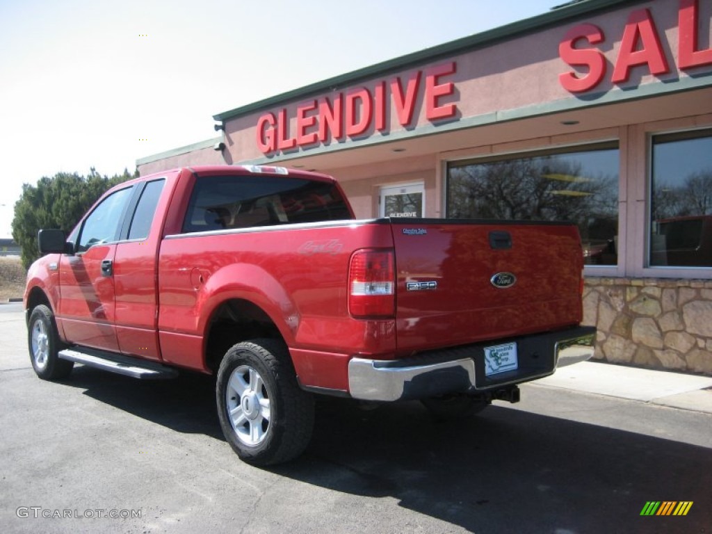 2004 F150 XLT SuperCab 4x4 - Bright Red / Dark Flint photo #5