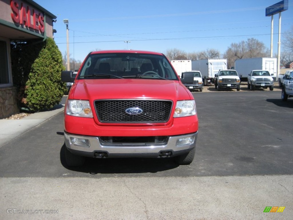 2004 F150 XLT SuperCab 4x4 - Bright Red / Dark Flint photo #10