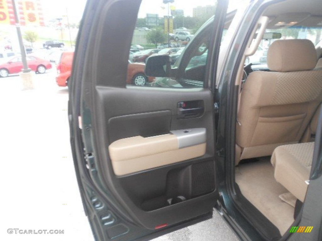2008 Tundra Double Cab - Timberland Green Mica / Beige photo #7