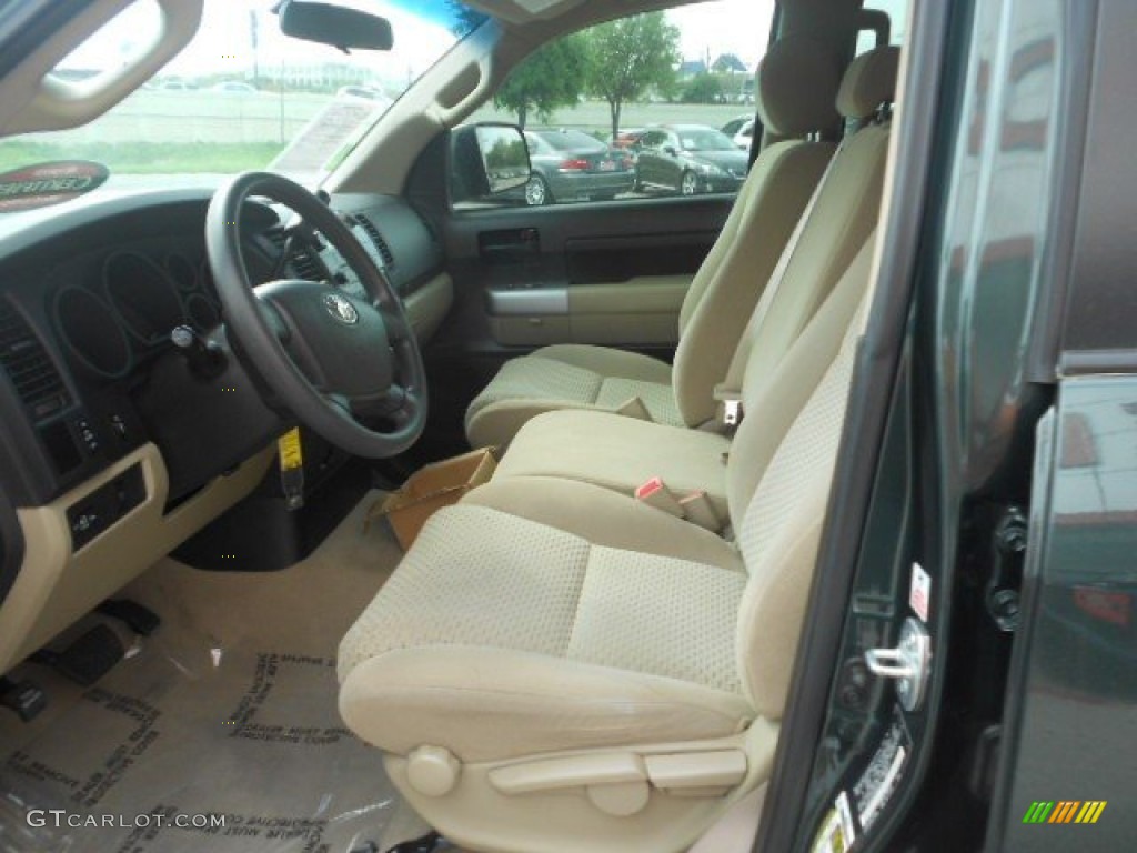 2008 Tundra Double Cab - Timberland Green Mica / Beige photo #10
