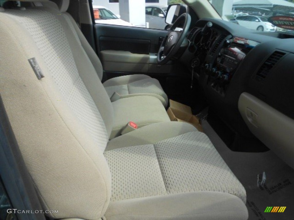 2008 Tundra Double Cab - Timberland Green Mica / Beige photo #13