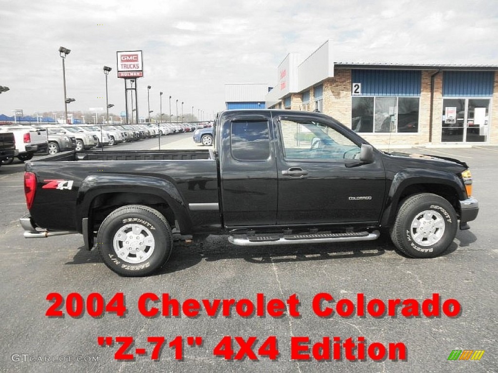 2004 Colorado LS Z71 Extended Cab 4x4 - Black / Sport Pewter photo #1