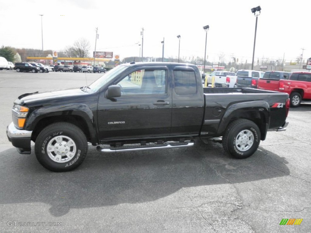 2004 Colorado LS Z71 Extended Cab 4x4 - Black / Sport Pewter photo #4