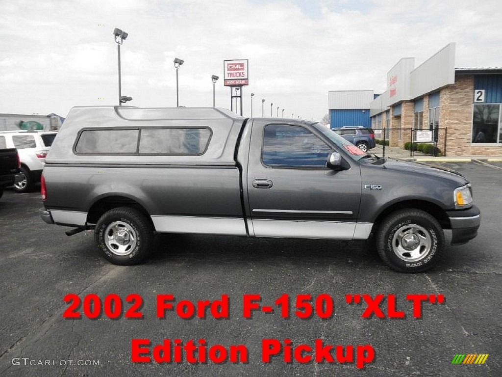 2002 F150 XLT Regular Cab - Dark Shadow Grey Metallic / Medium Graphite photo #1