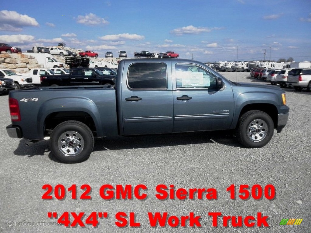 2012 Sierra 1500 SL Crew Cab 4x4 - Stealth Gray Metallic / Dark Titanium photo #1