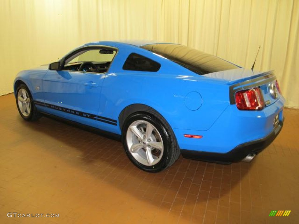 2010 Mustang GT Coupe - Grabber Blue / Stone photo #5