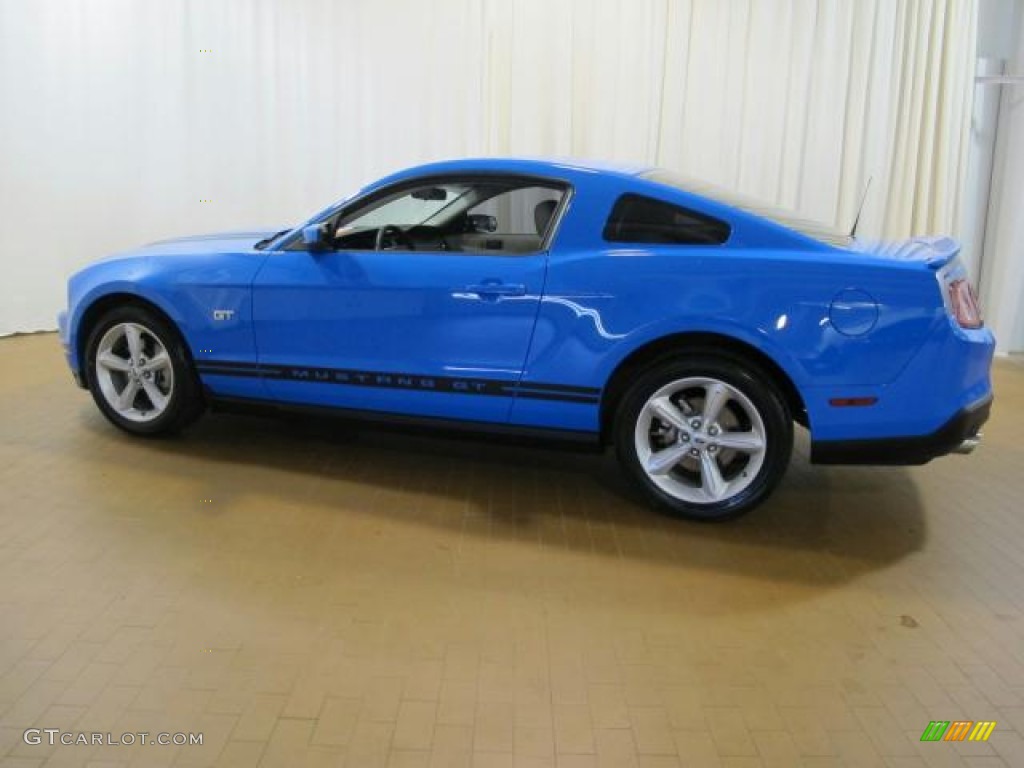 2010 Mustang GT Coupe - Grabber Blue / Stone photo #8