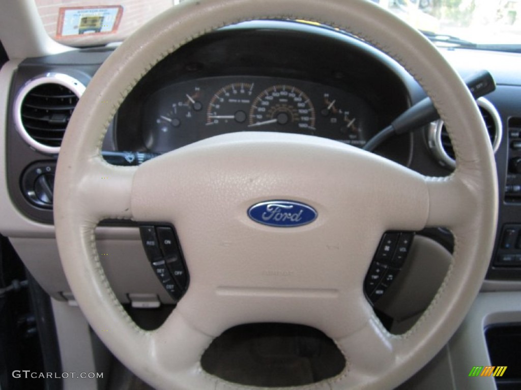 2003 Ford Expedition Eddie Bauer 4x4 Medium Parchment Steering Wheel Photo #62557006