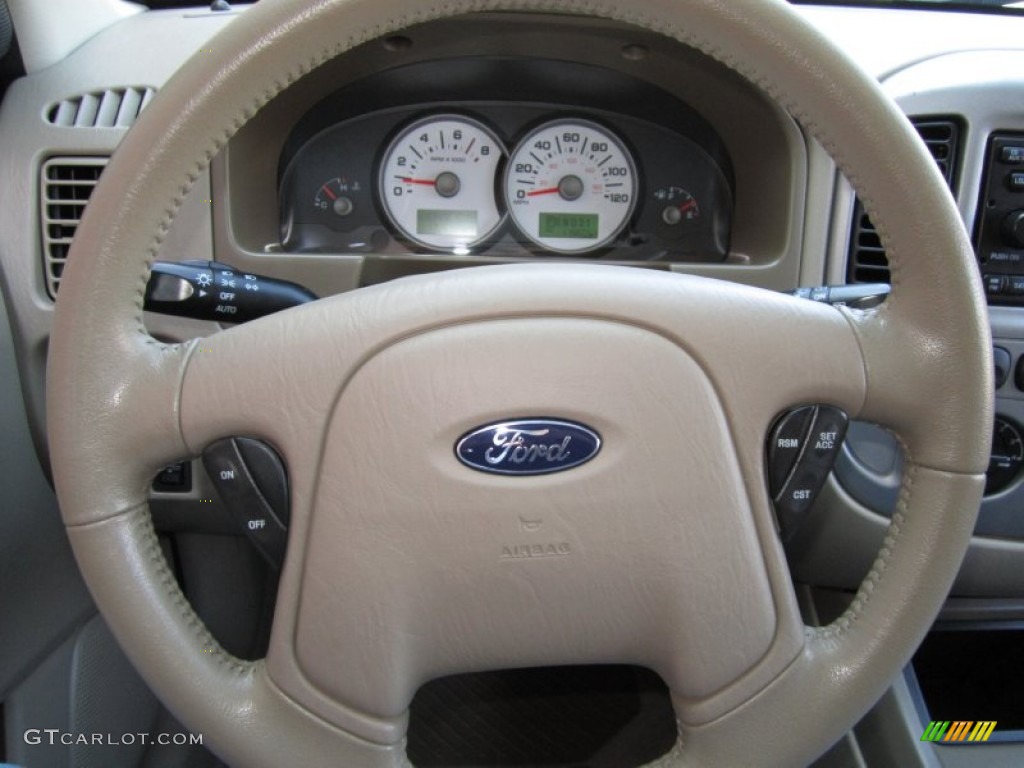 2005 Ford Escape Limited 4WD Medium/Dark Pebble Beige Steering Wheel Photo #62557310