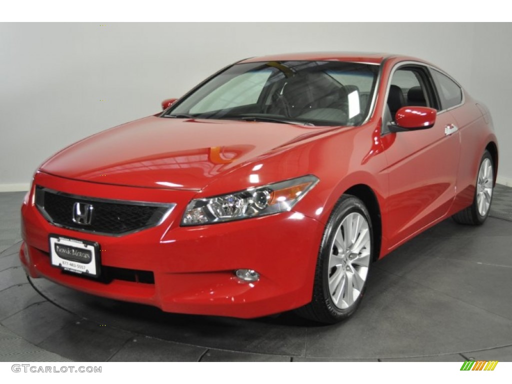 2009 Accord EX-L V6 Coupe - San Marino Red / Black photo #1