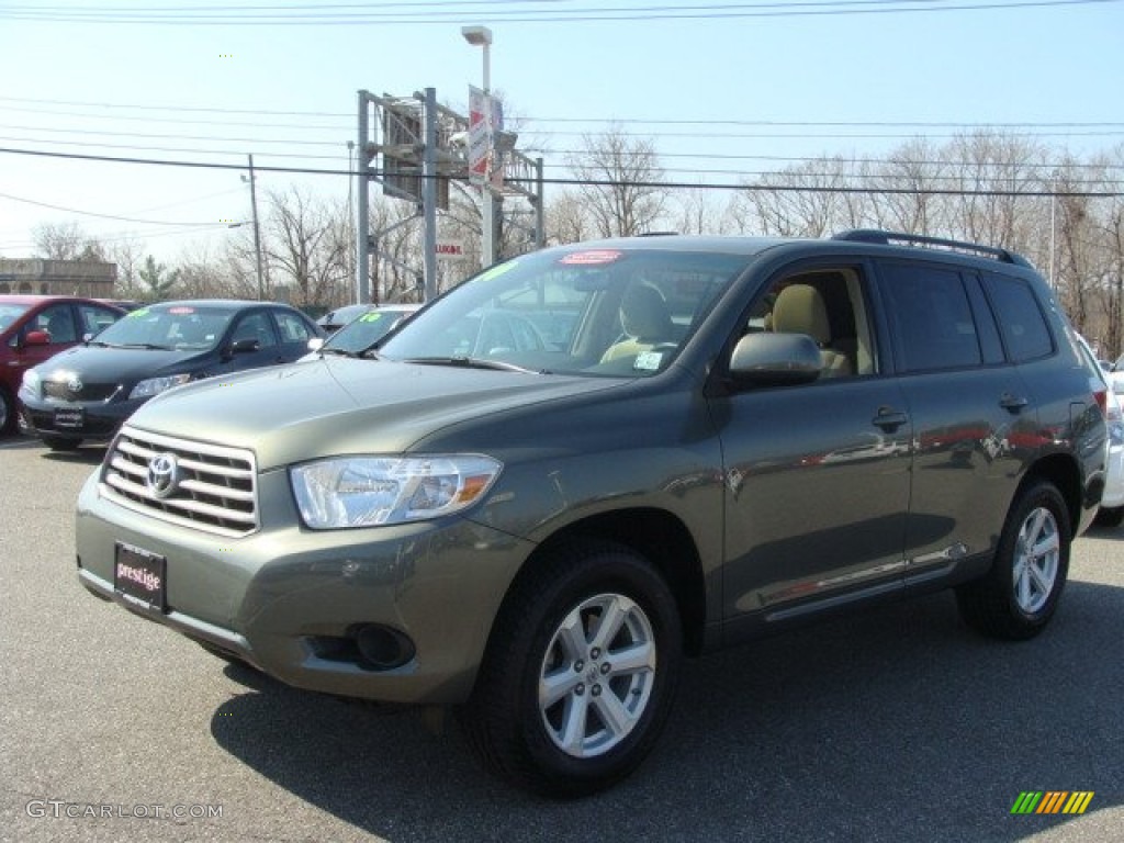 2010 Highlander V6 4WD - Cypress Green Pearl / Sand Beige photo #3