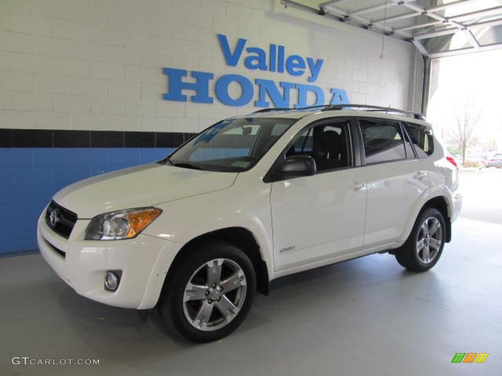 2009 RAV4 Sport 4WD - Super White / Dark Charcoal photo #1