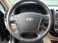 2010 Hyundai Santa Fe Beige Interior Steering Wheel Photo