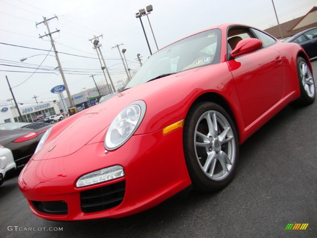 2009 911 Carrera Coupe - Guards Red / Sand Beige photo #1