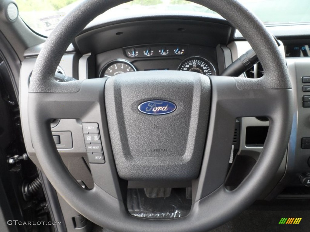 2012 Ford F150 XLT SuperCrew Black Steering Wheel Photo #62573316