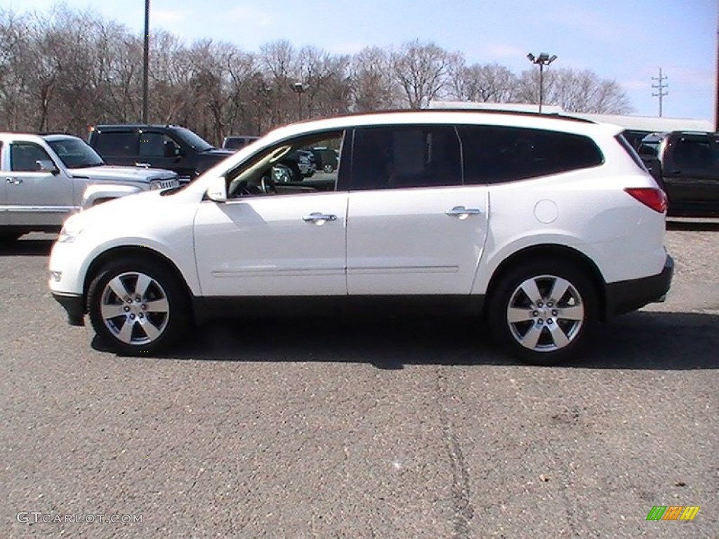 2012 Traverse LTZ AWD - White Diamond Tricoat / Cashmere/Ebony photo #9