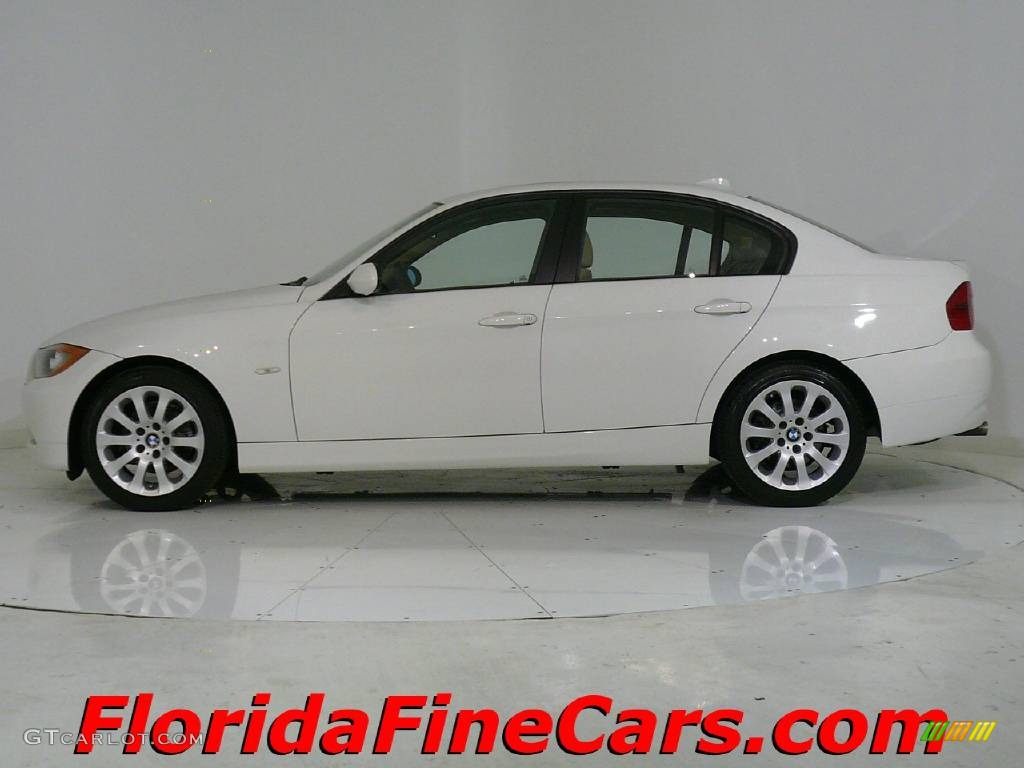 2006 3 Series 325i Sedan - Alpine White / Beige photo #3