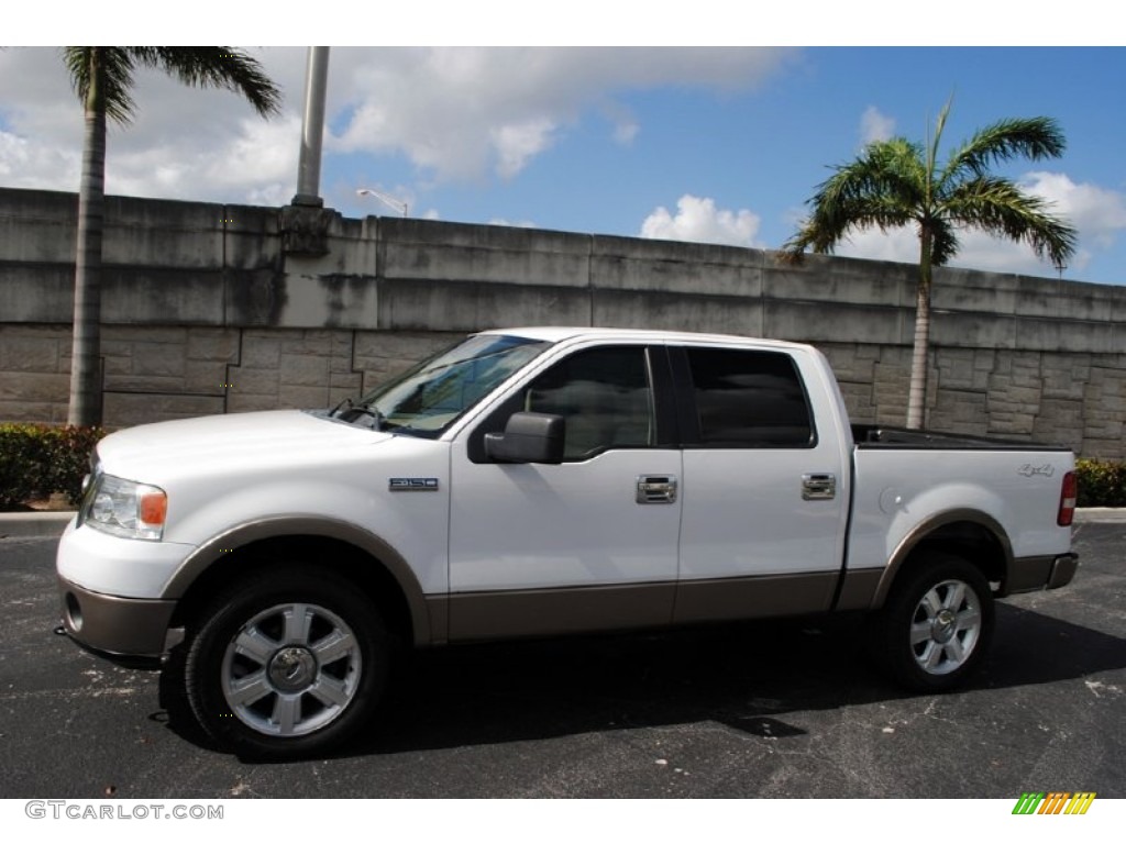 2006 F150 Lariat SuperCrew 4x4 - Oxford White / Tan photo #2