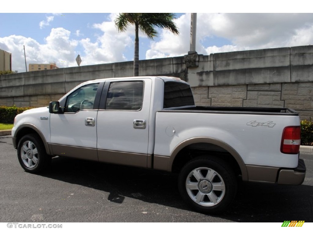 2006 F150 Lariat SuperCrew 4x4 - Oxford White / Tan photo #3